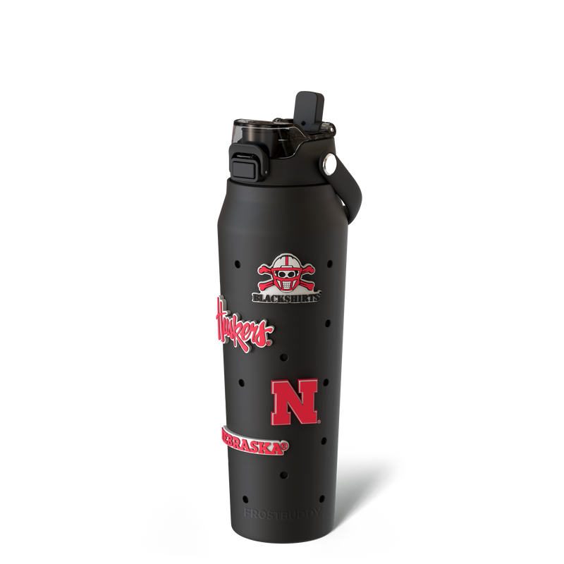 Bottle 32oz Nebraska Cornhuskers Skin + Budz Bundle