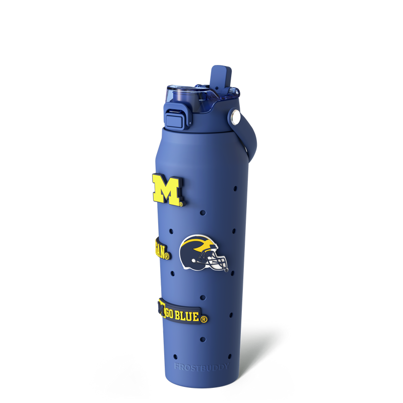Bottle 32oz Michigan Wolverines Skin + Budz Bundle